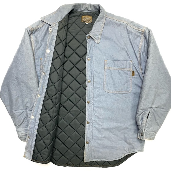Quiksilver Other - Vintage 90’s Quiksilver Men’s Light Blue Quilt Lined Chamois Jacket Size Large